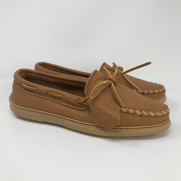 Minnetonka Moccasin Natural Moose Leather Moccasin - Picture 1 of 8